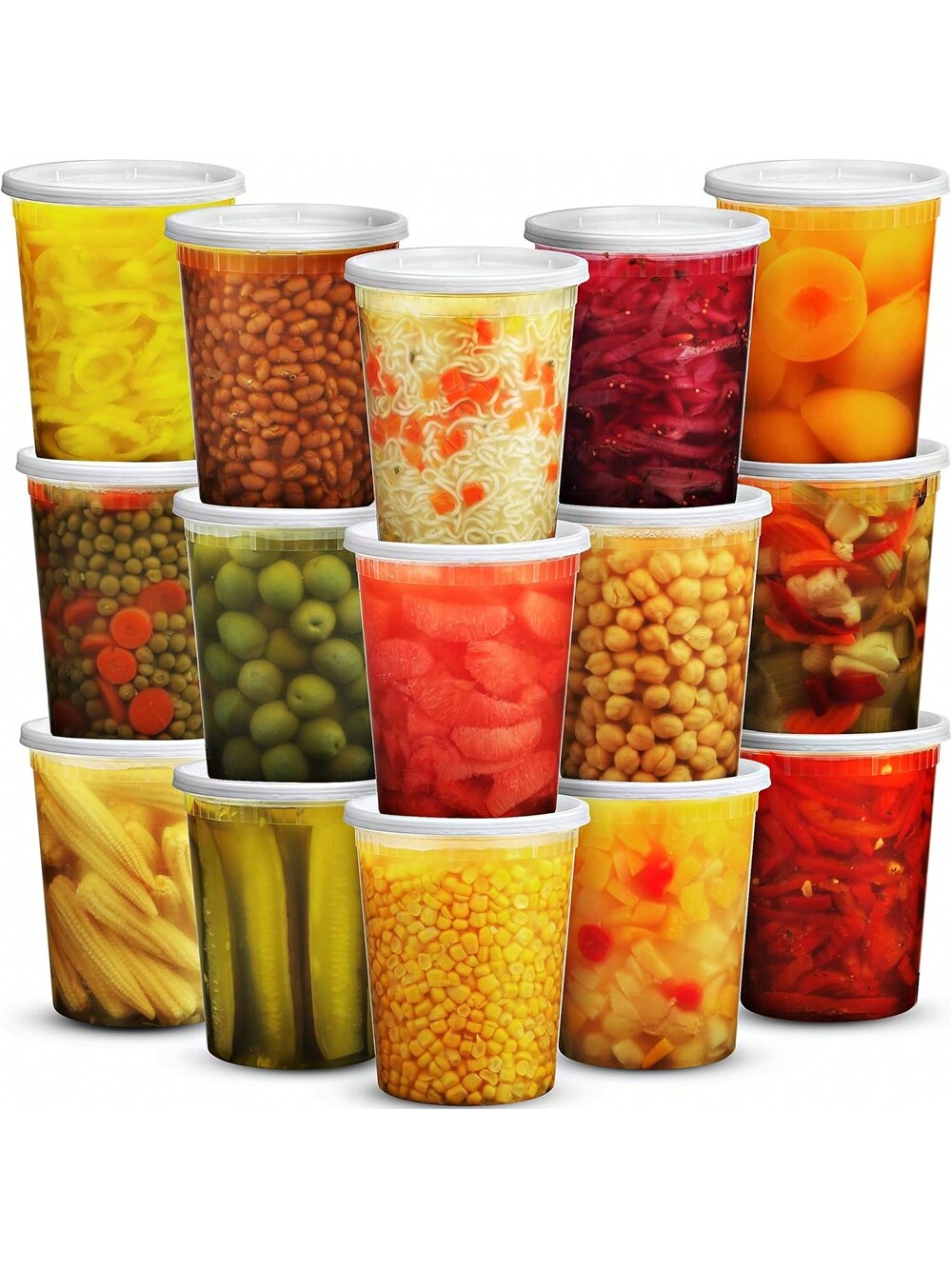 Meal Prep Jars With Lids - 24 Pak 32oz wadah Deli dengan