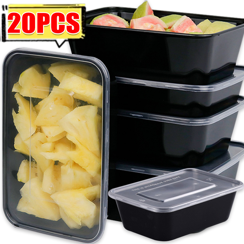 Meal Prep Jars With Lids - 10/20x Wadah Penyimpanan Makanan dengan Tutup