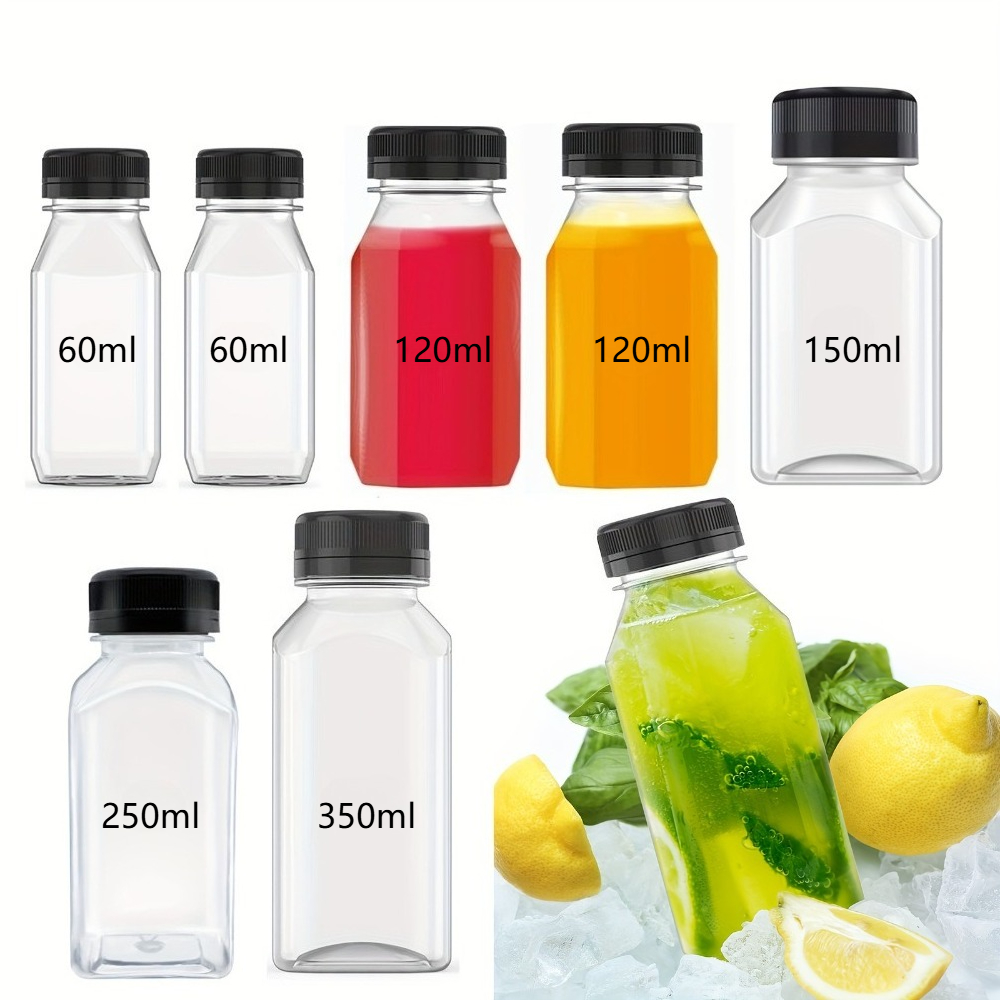 Meal Prep Juice Bottles - 6 Buah Botol Jus Plastik Transparan