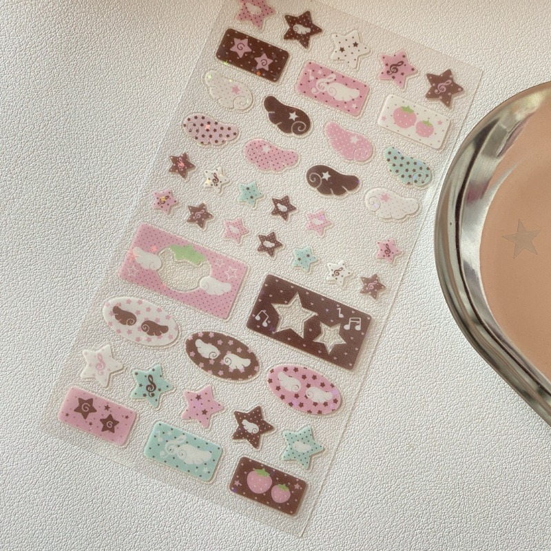 Strawberry Huller - Stiker Scrapbooking Film Glitter Bintang Stroberi