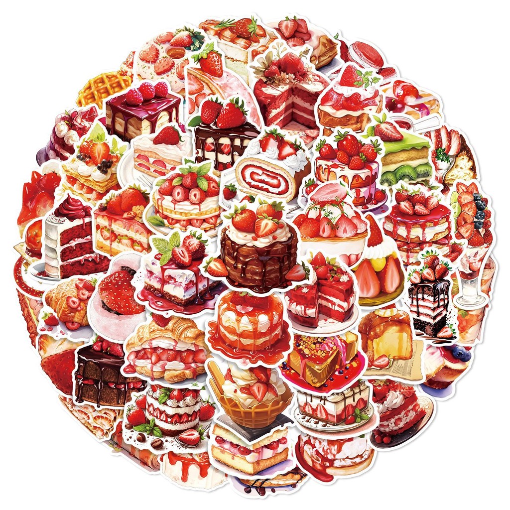 Strawberry Huller - 50 Buah Stiker Grafiti Makanan Penutup