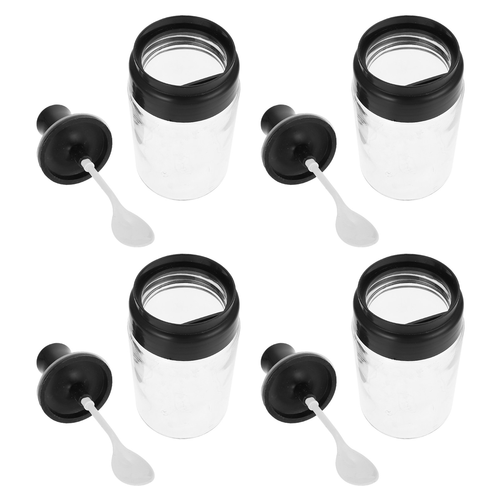 Meal Prep Jars With Lids - 4 Buah Stoples Bumbu Kaca dengan