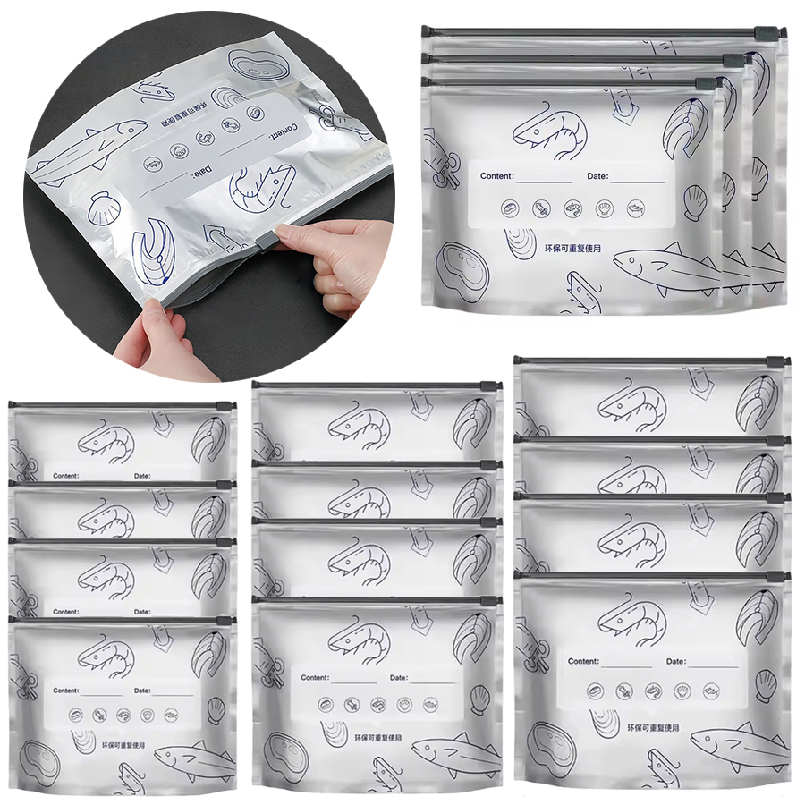 Meal Prep Ziplock - 24-48PCS/Paket Kantong Ziplock Aluminium Foil Ukuran