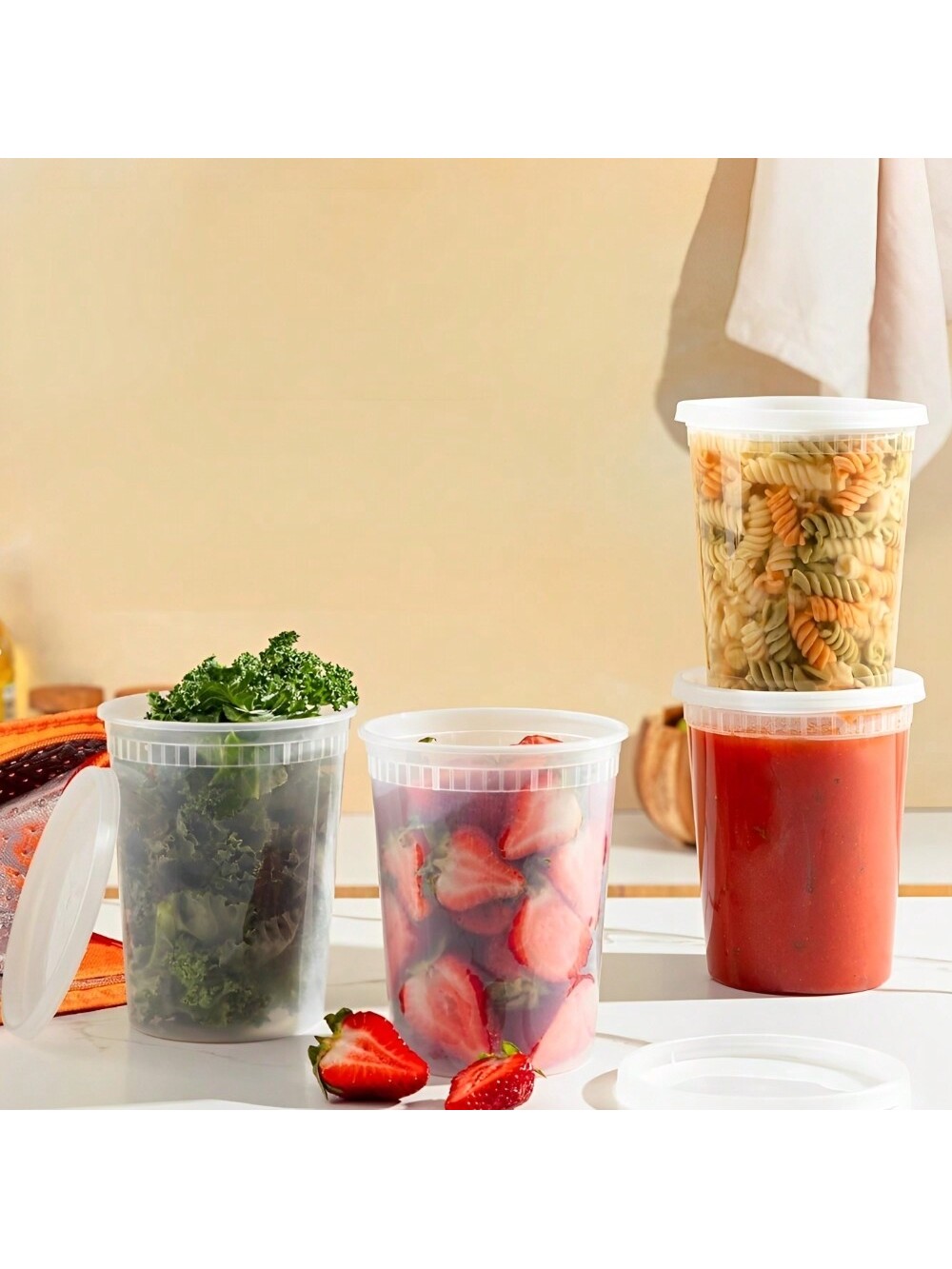 24 Pak 32oz wadah Deli dengan  - Meal Prep Jars With Lids ulasan dan harga