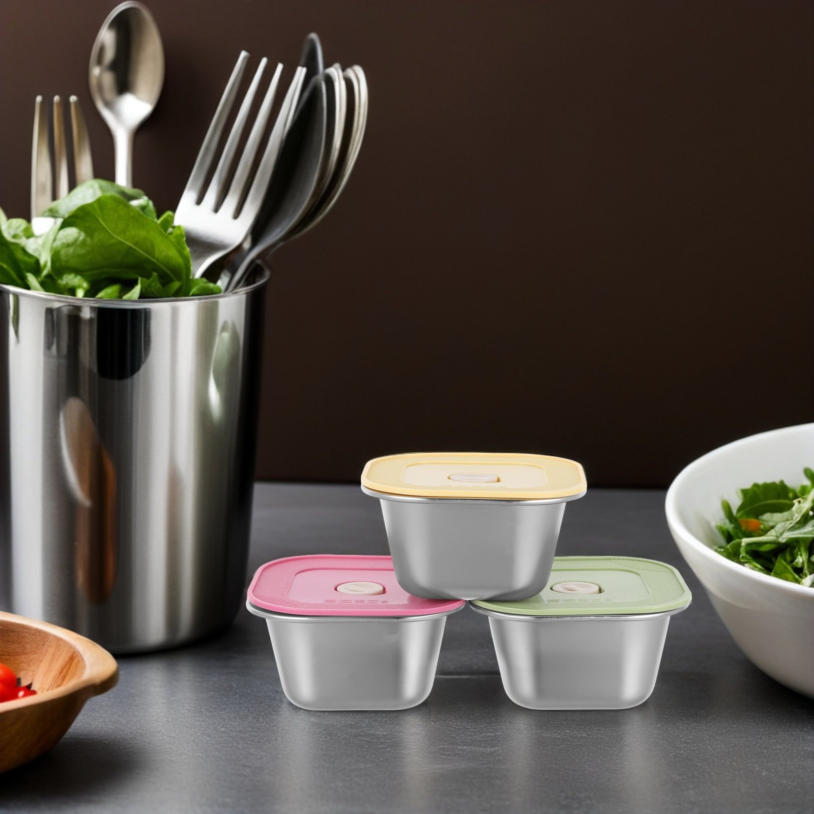 3Pcs Wadah Makanan Ringan Stai - Meal Prep Jars With Lids ulasan dan harga