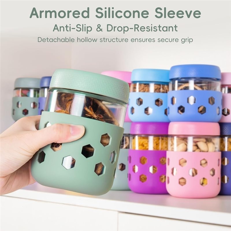 Stoples Kaca SOFT-Glass Dengan - Meal Prep Jars With Lids ulasan dan harga