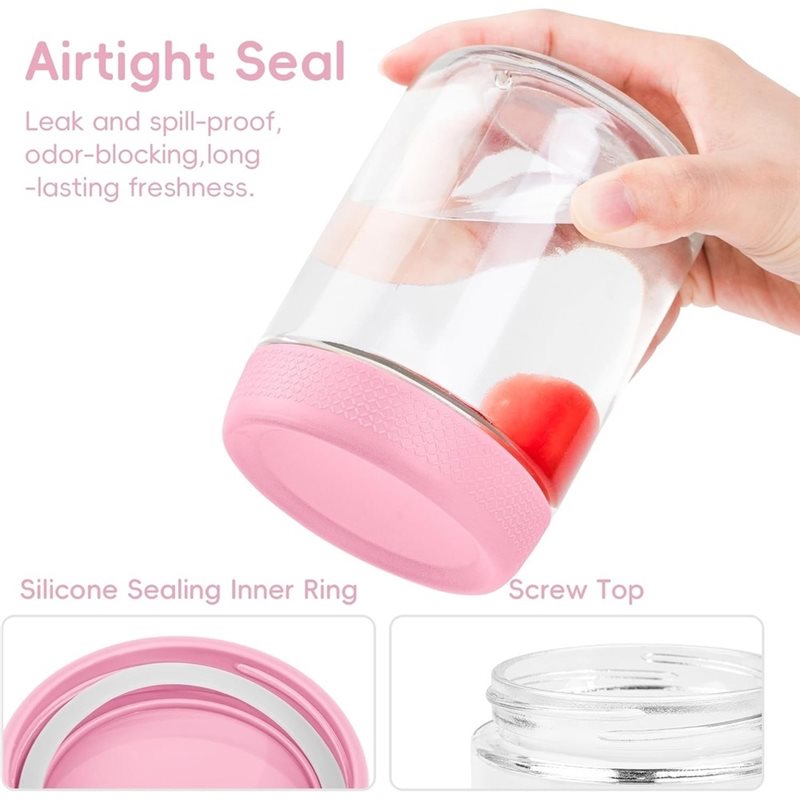 Stoples Kaca SOFT-Glass Dengan - Meal Prep Jars With Lids ulasan dan harga