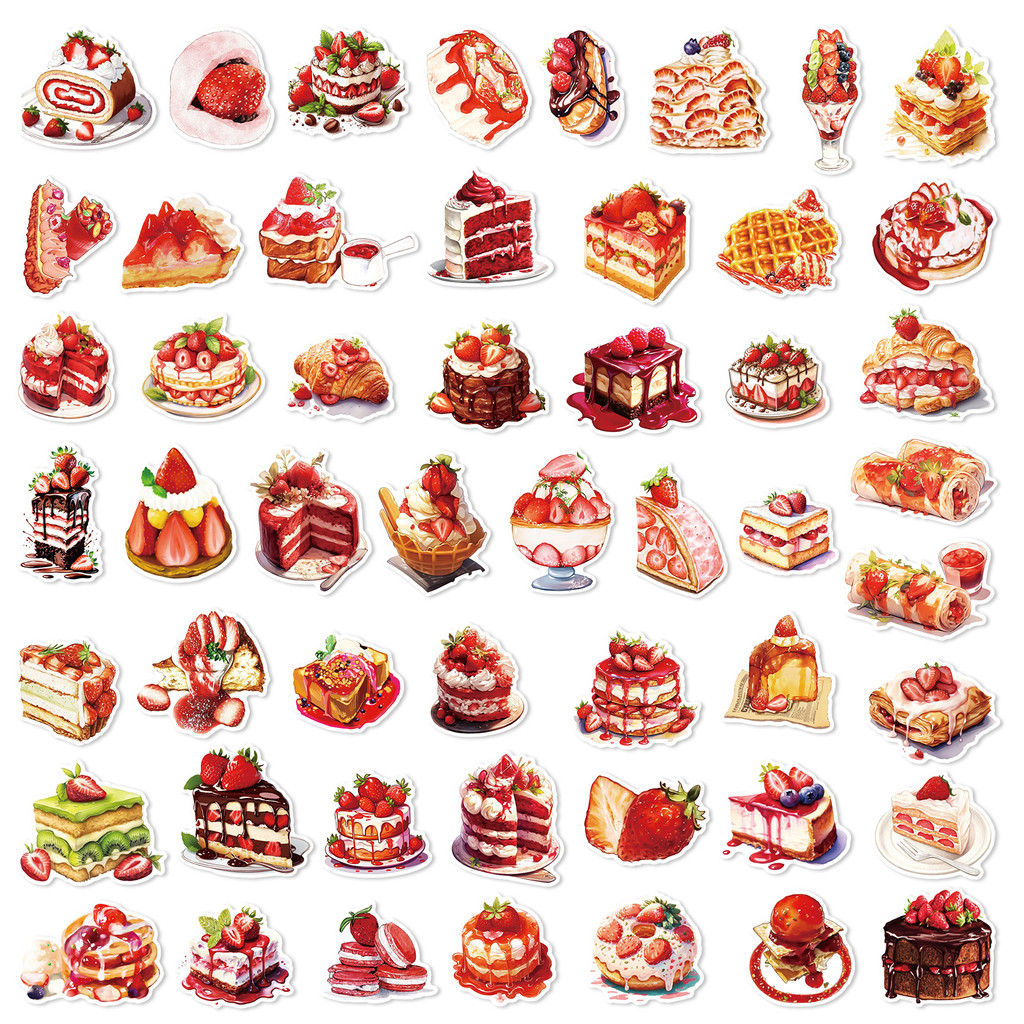 50 Buah Stiker Grafiti Makanan - Strawberry Huller ulasan dan harga