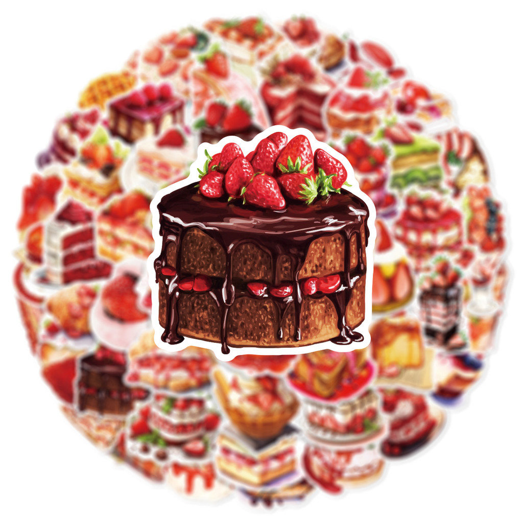 50 Buah Stiker Grafiti Makanan - Strawberry Huller ulasan dan harga